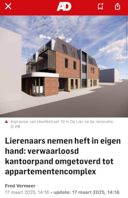 Desbetreffende artikel in het AD Westland