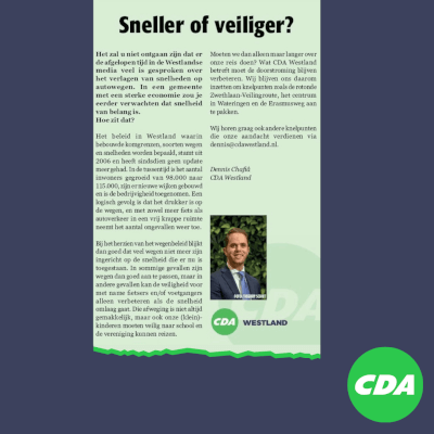 Foto: column in Rodi Nieuwsblad Westland
