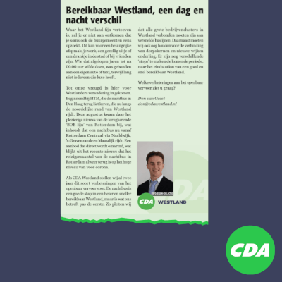 Foto: column in Nieuwsblad Westland, Rodi West Media