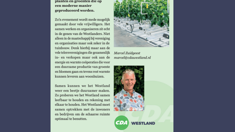 Foto: column in Nieuwsblad Westland, Rodi West Media